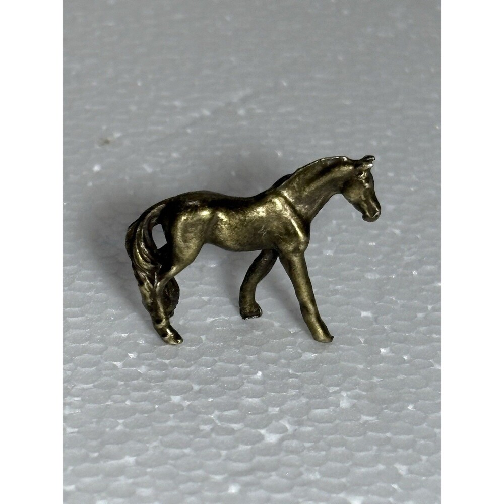 Miniature Horse Brass Figurine Vintage Style Bronze Mini Statue - Picture 8 of 8